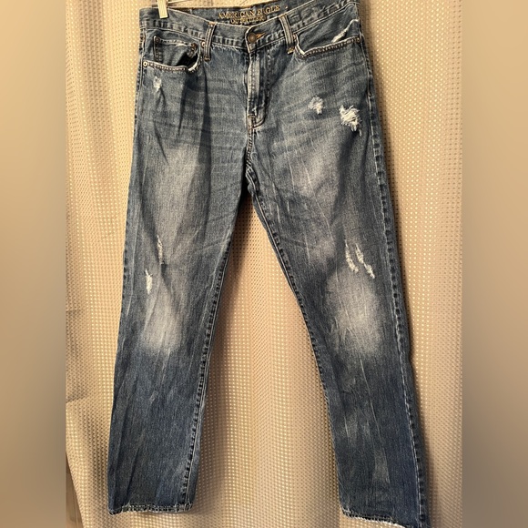 Men's American Eagle Relaxed Straight Leg Distressed Jeans SZ 34/34 - Picture 1 of 5